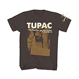 Tupac T Shirt Poetry Adult Brown Short Sleeve 90s Rap Music Vintage Style Graphic Tees