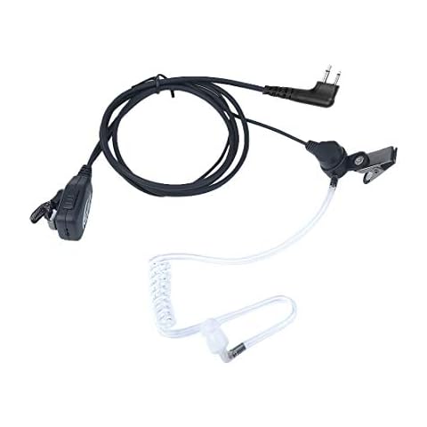 KEYBLU FBI Style RDM2070d Security Surveillance Transparent Acoustic Tube Earpiece Headsets with PTT Mic Surveillance Kit Compatible with Motorola CP200 CP200d CLS1410 GP300 2-Way Radio Cover