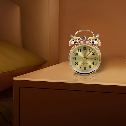 Reloj mecánico silencioso dorado de estilo vintage con asa superior 4