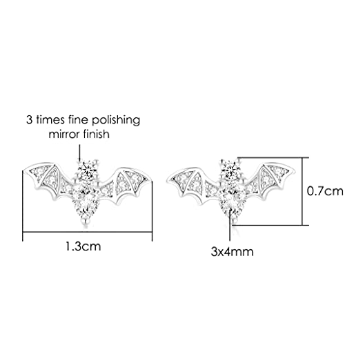 Silver Gold Plated Cute Bat Style Wedding Cocktail Party Biker Holiday Stud Earrings2