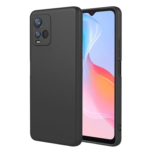 ILING Funda para Vivo Y21 / Vivo Y21s / Vivo Y33s, Diseño de Suave Silicona Líquida en Color Sólido Simple Carcasa Protectora Ultradelgado Mate TPU Bumper Antigolpes Cubierta (Negro)