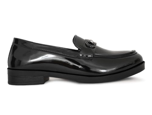 Image of VELTRIX Men's Premium Patent Leather Finish Formal Loafers | Horsebit Buckle Slip-On Shoes | Comfortable Office, Party, Wedding & Business Dress Shoes Aldo Plain Patent