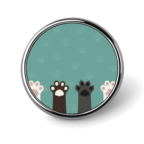 バッジ 円形 徽章 猫の肉球柄 猫柄 犬の肉球柄 缶バッジ 胸章 ピンバッチ ボタンブローチ 25mm おしゃれ ネクタイピン コレクション バッグ飾 帽子 胸飾り かばん掛け 工芸品 取付簡単 男女兼用 プレゼント