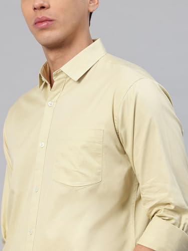 Image of Majestic Man Men's Cotton Slim Fit Solid Casual Shirt