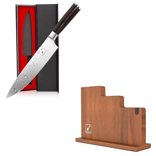 imarku Chef Knife - 8 Inch Home Essentials Sharp Kitchen knife HC Steel Japanese Knife Paring knife & Magnetic Knife Block 13 x 10 Inches, Magnetic Kn