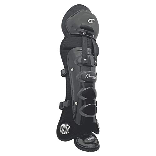 Champion Sports Ultra Light Rhino Tek Foam Baseball Umpire Leg Guards, Black (18" Long)