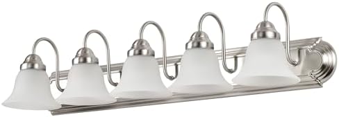 Nuvo 60/3282 Five Light Vanity, 36 in, Pwt, Nckl, B/S, Slvr