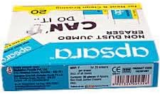 Apsara Non dust Eraser Pack of 20