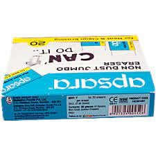 Apsara Non dust Eraser Pack of 20