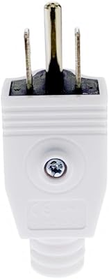 US American 3 Pin Nema 5-15P AC Electrical Power Male Plug Adaptor Adapter Wire Rewireable Extension Cord Connector(White)