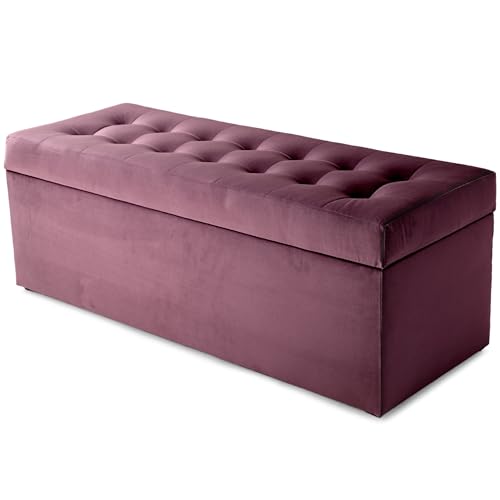 MG Design Polsterhocker 45 x 120 cm Violett mit großem Stauraum (ca. 140 L), bis 300 kg belastbar, weich mit dezentem Schimmer, pflegeleicht – Wohnbereich, Schlafraum & Flur MG Design Polsterhocker 45 x 120 cm Violett mit großem Stauraum (ca. 140 L), bis 300 kg belastbar, weich mit dezentem Schimmer, pflegeleicht – Wohnbereich, Schlafraum & Flur