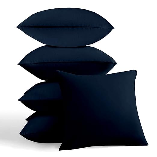 Image of Premium Polyester Fiber Cushion Fillers - Pack of 5 Pcs | 12 x 12 Inches | Navy Blue| Cushions, Sofa Pillow, Cushion for Sofa, Cushion for Bed, Decorative Pillow, Pillow for Support