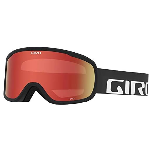 Giro Cruz Adult Snow Goggle - Black Wordmark Strap with Amber Scarlet Lens