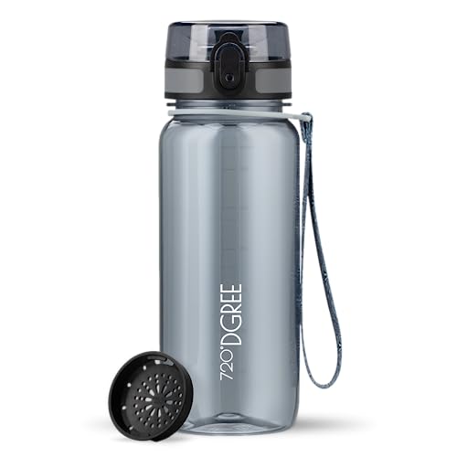 Image of 720DGREE inchuberBottle inch CrystalClear Water Bottle 650 ml + Strainer - BPA-Free - Leak-Proof Water Bottle for Children, School, University, Sports, Gym, Fitness - Sports Bottle Made of Tritan
