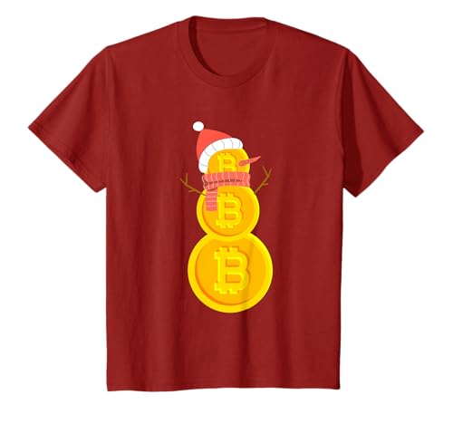 Bitcoin Pupazzo di neve divertente Natale BTC Investitori Maglietta