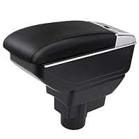YJYWZH Auto Armlehnen für Opel Corsa D Armlehne 2006-2014 Doppelschicht Mittelkonsole Große Aufbewahrungsbox Schwarze Nahte