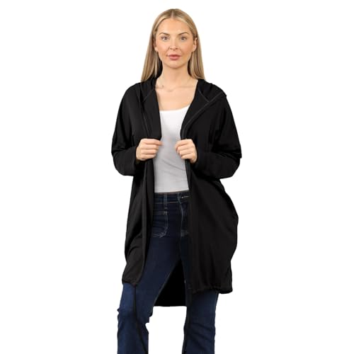 Janisramone Frauen Damen Neu Sequin Engel Flügel Zurück Baggy Übergroß Kapuzenpullover Strickjacke Jacke Sweatshirt Oben