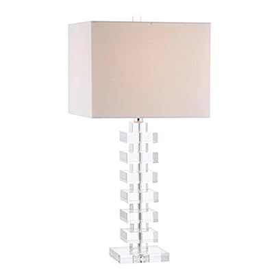 JONATHAN Y JYL2054A June 28" Crystal LED Table Lamp Contemporary Transitional Bedside Desk Nightstand Lamp for Bedroom Living Room Office College Bookcase LED Bulb Included, Clear