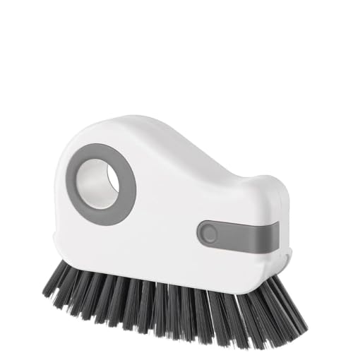 Image of 2 in 1 Window Track Cleaning Brush Tools (Grey) | Hard Bristle Crevice Cleaning Brush with Hidden Scraper, Groove Cleaning Brush for Sliding Door Track, Window Sill