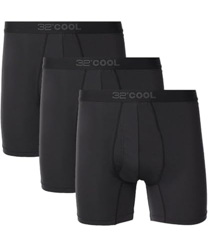 Men's Boxer Brief, Comfort Mesh, 3-Pack, Black, Large, Quick Dry Nylon with Anti-Odor