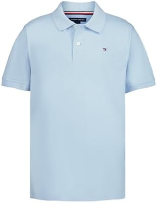 Tommy Hilfiger Boys' Short Sleeve Stretch Ivy Solid Pique Polo Shirt, Button Closure, Soft & Comfort...
