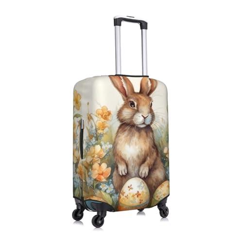 Easter Eggs And Rabbits Travel Luggage Cover Suitcase Protector Washable Elastic Suitcase Cover Anti-Scratch Luggage Protector Travel Suitcase Baggage Cover Fits 18-32 Inch Suitcase Large3