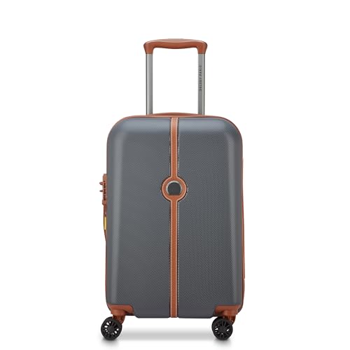 Image of DELSEY PARIS Lucette 55 cms Small Cabin ABS /Polycarbonate Hard Sided 8 Wheels and Expandable Spinner Suitcase /Trolley Bag for Travel with TSA Lock- Anthracite