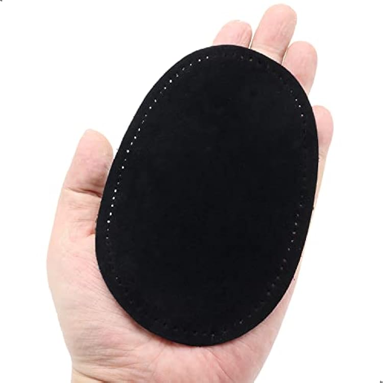 2Pcs Sew-On Fabric Oval Elbow Knee Patches Sweater Trousers Repair Patches Craft Supply Sewing Appliques (Suede Fabric,Black)