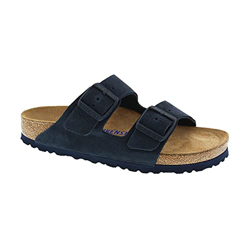 Birkenstock Arizona Soft Footbed - Suede (Unisex) Navy Suede 38 (US Men's 5-5.5, US Women's 7-7.5) Narrow