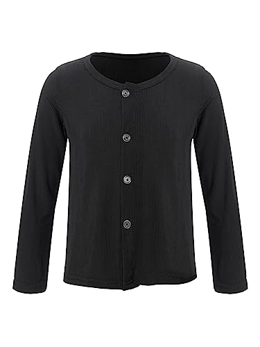 Hansber Little Girls Crew Neck Cardigan Button Down Long Sleeve Knit Sweaters Uniform