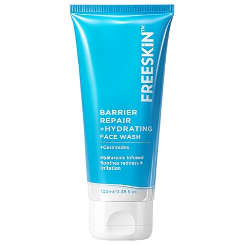 Image of Freeskin Barrier Repair Hydrating Face Wash with Ceramides & Hyaluronic Infused | Soothes Redness & Irritation | Gentle Daily Face wash for Healthy, Moisturized Skin - 100 ml