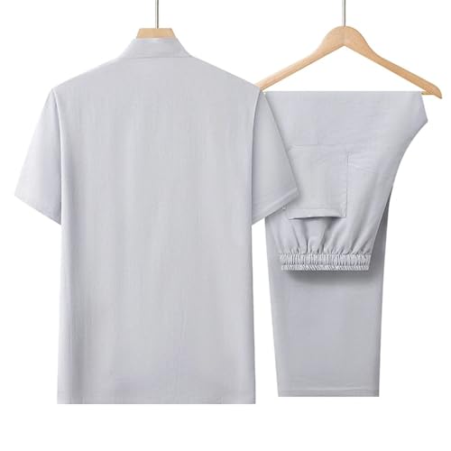 Rfmfkkg Mens Short Sleeve Suit Cotton Embroidery Chinese Style Middle-Aged Men's 2 Piece Outfit2