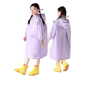 Generisch Mädchen Regenjacke Light Purple 12-14 Jahre