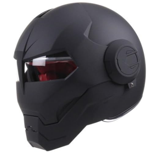 Casques modulaires Iron Man pour Moto Casque de Motos modulable en Une Seule pièce pour Hommes et Femmes Adultes Ventilé Réduction du Bruit Sécurité...