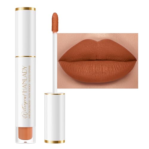 HANLADY Caramel Lipstick Long Lasting Lipsticks for Women Pigmented Smudgeproof Transferproof Vegan Cruelty Free Lip Makeup, A60 Canyon