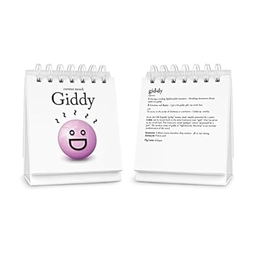 Genuine Fred THE DAILY MOOD Desktop Flipchart - 47 Moods - Helps Identify Emotions & Start Conversation - Fun & Functional Desk Accessories for home or office - Funny Gift for Coworkers - Office Gifts