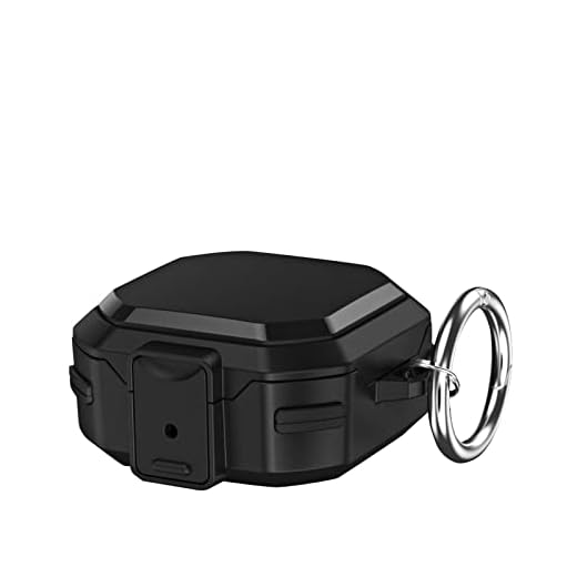 Capa para Galaxy Buds 2 Pro/Galaxy Buds Pro/Galaxy Buds Live/Buds 2 capa com mosquetão, capa protetora à prova de choque de corpo inteiro para fones de ouvido Samsung (Preto)