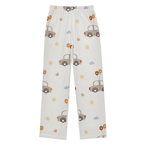 Car and Balloon Boys Pants Boys Athletic Pants Long Pant for Boywith Pockets Wide-Leg Size 6-14Y