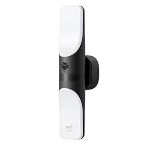 eufy Security Wired Wall Light Cam S100, caméra de sécurité extérieure, caméra 2K avec lumière 1200 lumens, vision nocturne couleur, lumière activée par les mouvements, pas de frais mensuels