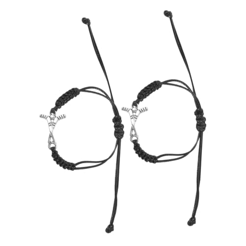 EXAOMBLE Lot de 2 bracelets de hockey sur glace tissés à...