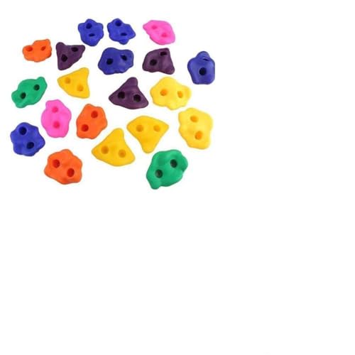 Kit de Piedras de Roca de Escalada a Múltiples Colores para Niños, Material Plástico Seguro, Resistencia Al Desgaste Duradera, 20 Piezas de Perno Clasificado para Entusiastas de la Escalada