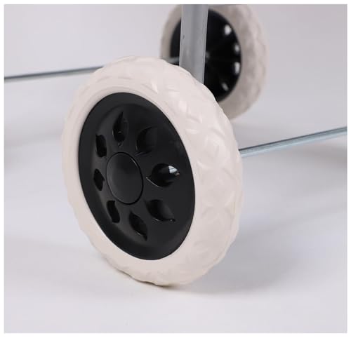 4 Wheels 60L litre Lightweight Shopping Grocery Trolley With Insulated Cooler Bag Travel Folding Cart Luggage Waterproof Cooling Bag Hard Wearing & Foldaway for Easy Storage (BLACK) - 8