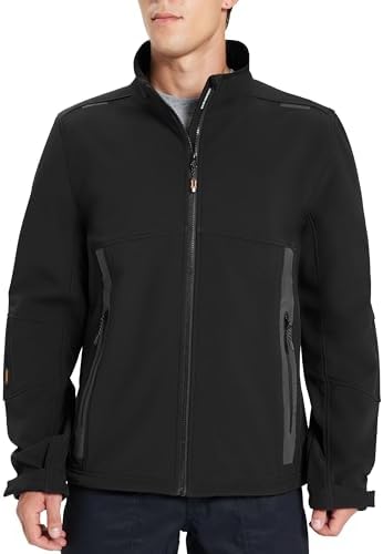 DURAWERK Softshell Jacket Mens Fleece Jacket Water Resistant Jackets Work Jackets for Men Tactical Jacket Windbreaker
