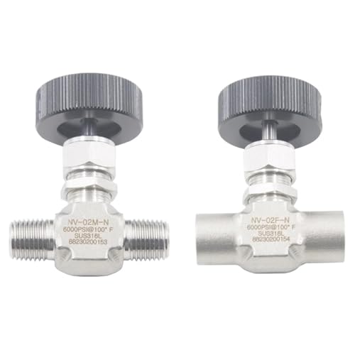 Vanne à pointeau inox 316 de précision 1/2 NPT robustesse 6000 psig