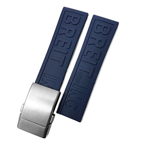 Bracelet de montre en caoutchouc tressé 24mm étanche et souple pour Superocean Heritage