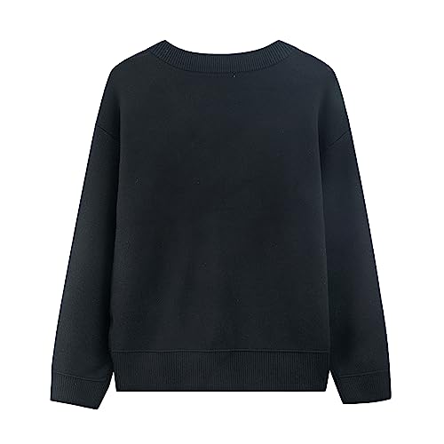 Image of Women's Tight Cuff Long Sleeve Crew Neck Solid Button Down Cable Ribbed Knit Classic Cardigan Sweater