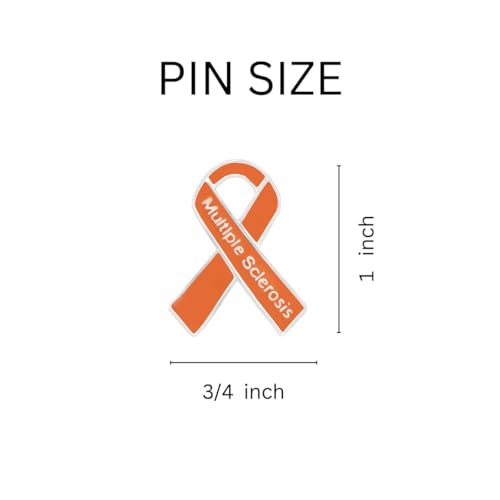 Image of 1 /2 /5 /10 /25 /50pcs Orange Ribbon Awareness Pins for Kidney Cancer, Leukemia, Multiple Sclerosis, Hunger, Gun Violence /Mass Shooting Awareness - Perfect for Support Groups, Gift-Giving, and Fundraisers