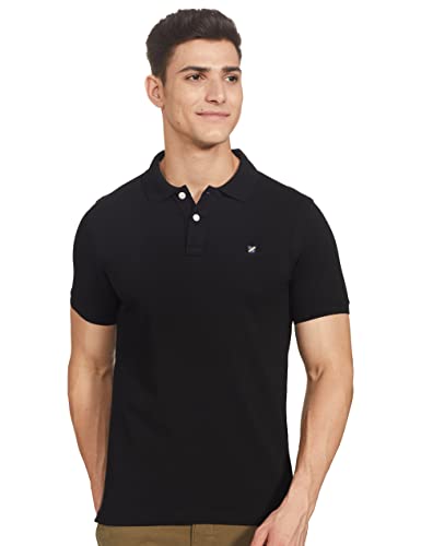 Image of Amazon- Brand House & Shield Men's Regular Polo Shirt (HSE-01-PO2-S21-A JetBlack&EstateRed L)