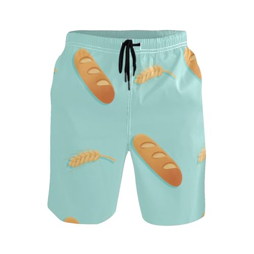 Bread Wheat Blue Mens Swim Trunks Quick Dry Beach Shorts with Pocket S 23024942