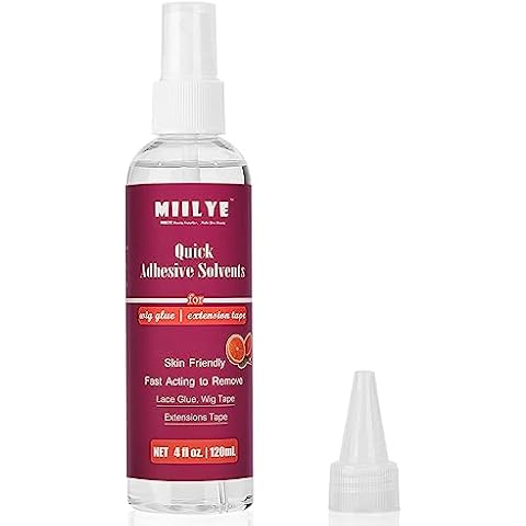 MIILYE Lace Glue Remover/Tape in Extension Remover Spray 4OZ/120ml, Tape in Remover Wig Glue Remover Fast Removes Double Sided Hair Extensions Tape Adhesive| Gentle on Skin| No Greasy| Easy to Clean Cover